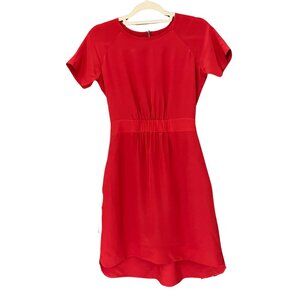 Madewell‎ Silk Short Sleeve Zip Back Dress Size 0 Orange/Red